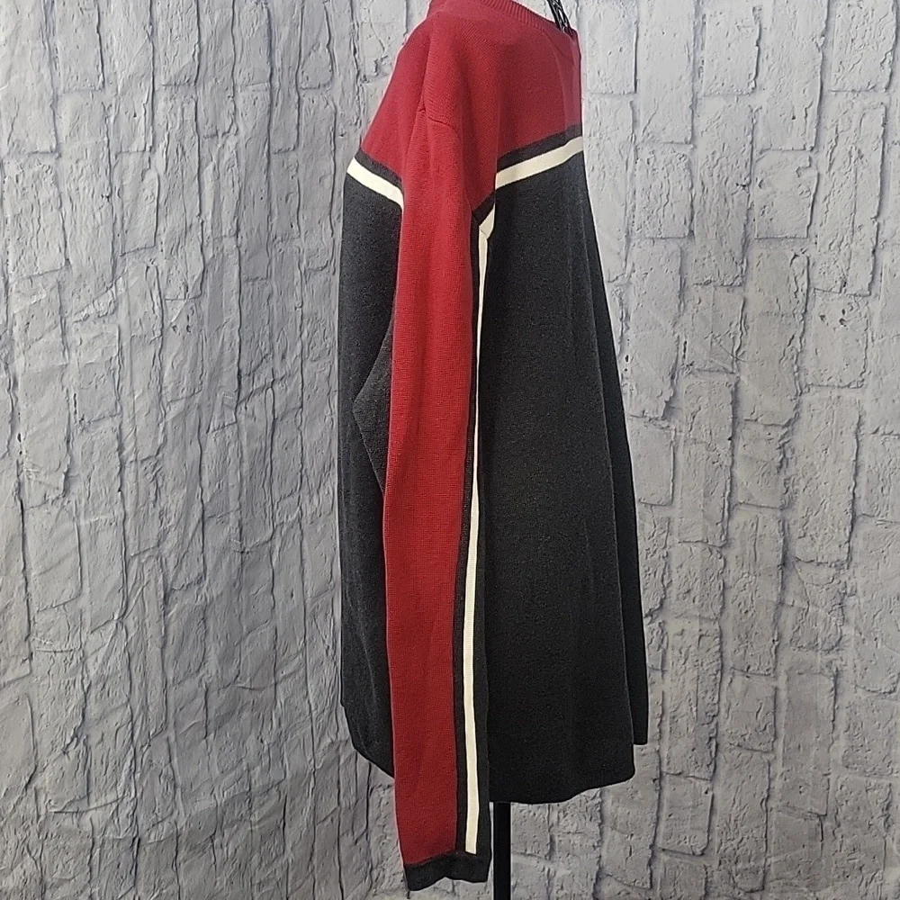 EDDIE BAUER Red, White, and Gray Crew Neck Men's Sweater‎ XL/TG - Picture 5 of 8